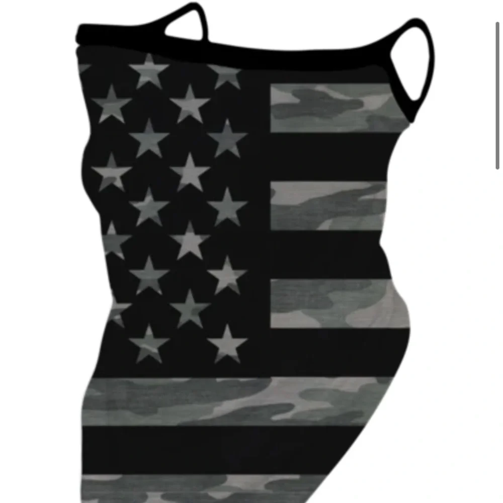 Simply Southern Face Mask Gaiter Cover Black Grey Flag Men's Hunting Camo